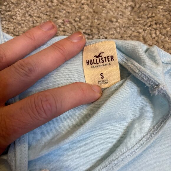 Y2K Hollister Women's Light Blue Racer Back Knot Tank Top Size Small #240 - Picture 6 of 7